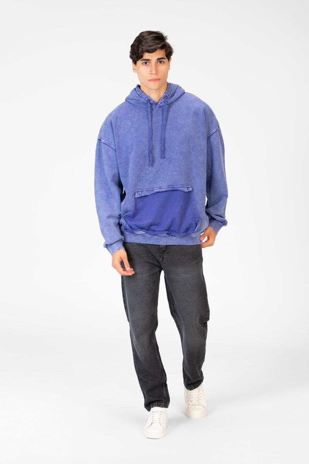 Men's Oversized Washed Hoodie Sweatshirt With Front Pocket