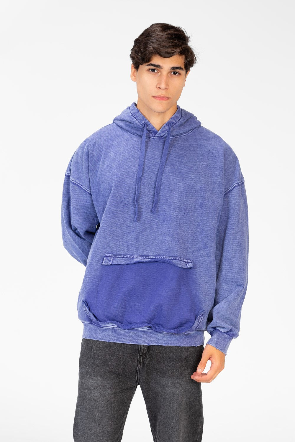 Men's Oversized Washed Hoodie Sweatshirt With Front Pocket