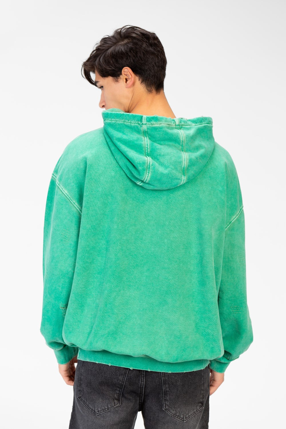 Men's Oversized Washed Hoodie Sweatshirt With Front Pocket