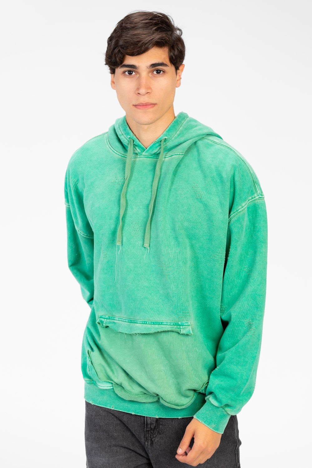 Men's Oversized Washed Hoodie Sweatshirt With Front Pocket