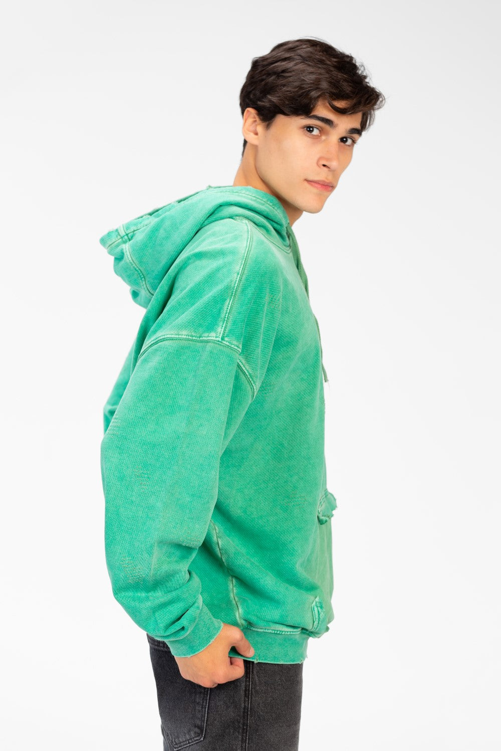 Men's Oversized Washed Hoodie Sweatshirt With Front Pocket
