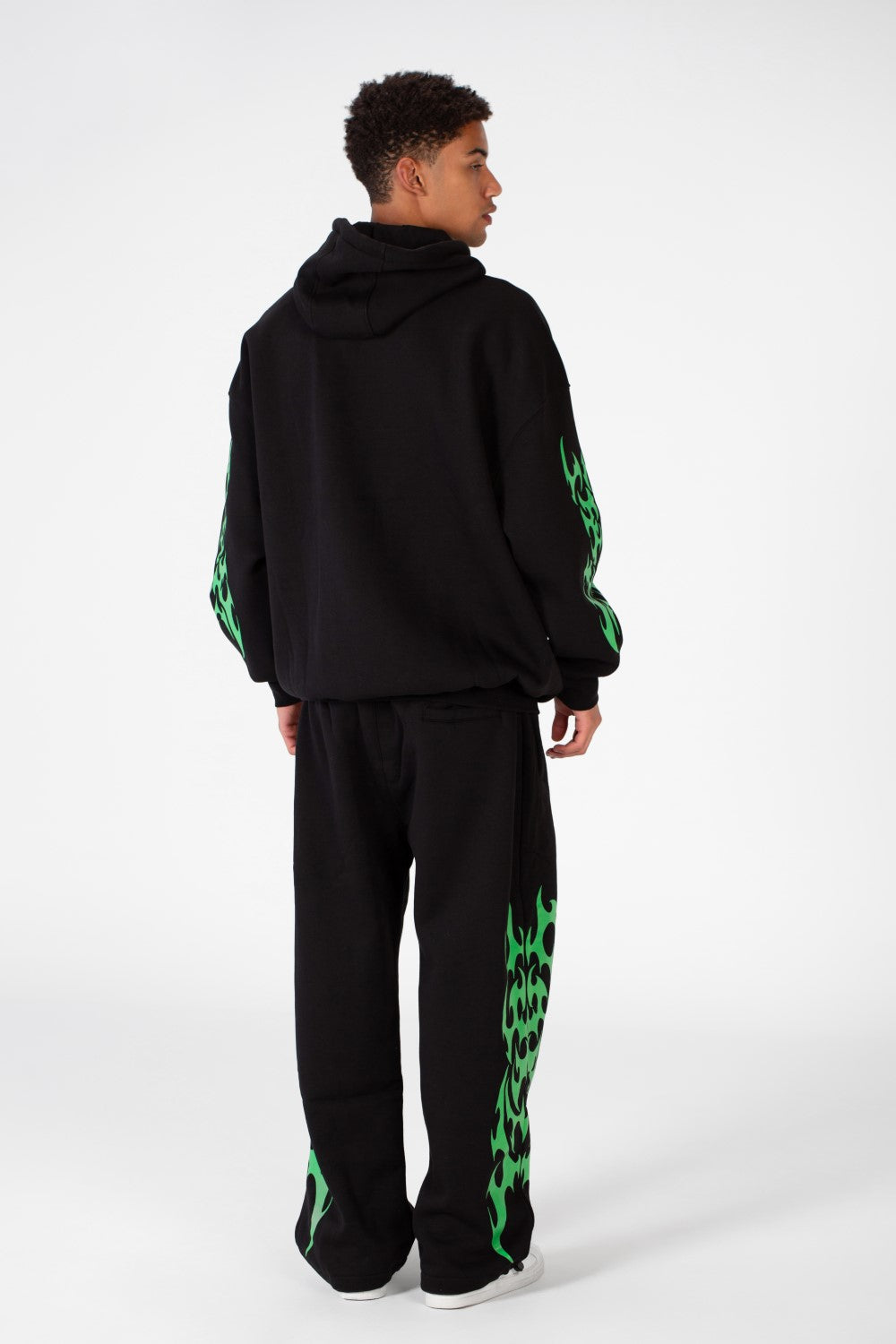 Men's Hooded Printed Sweatshirt Made From Melton Material