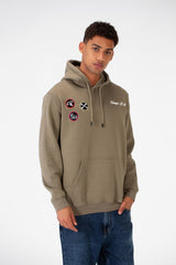 Men's Printed Hooded Sweatshirt With Front Pocket In Melton Material
