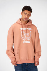Men's Oversize Casual Hood Sweatshirt Print On The Front Made Of Melton Material