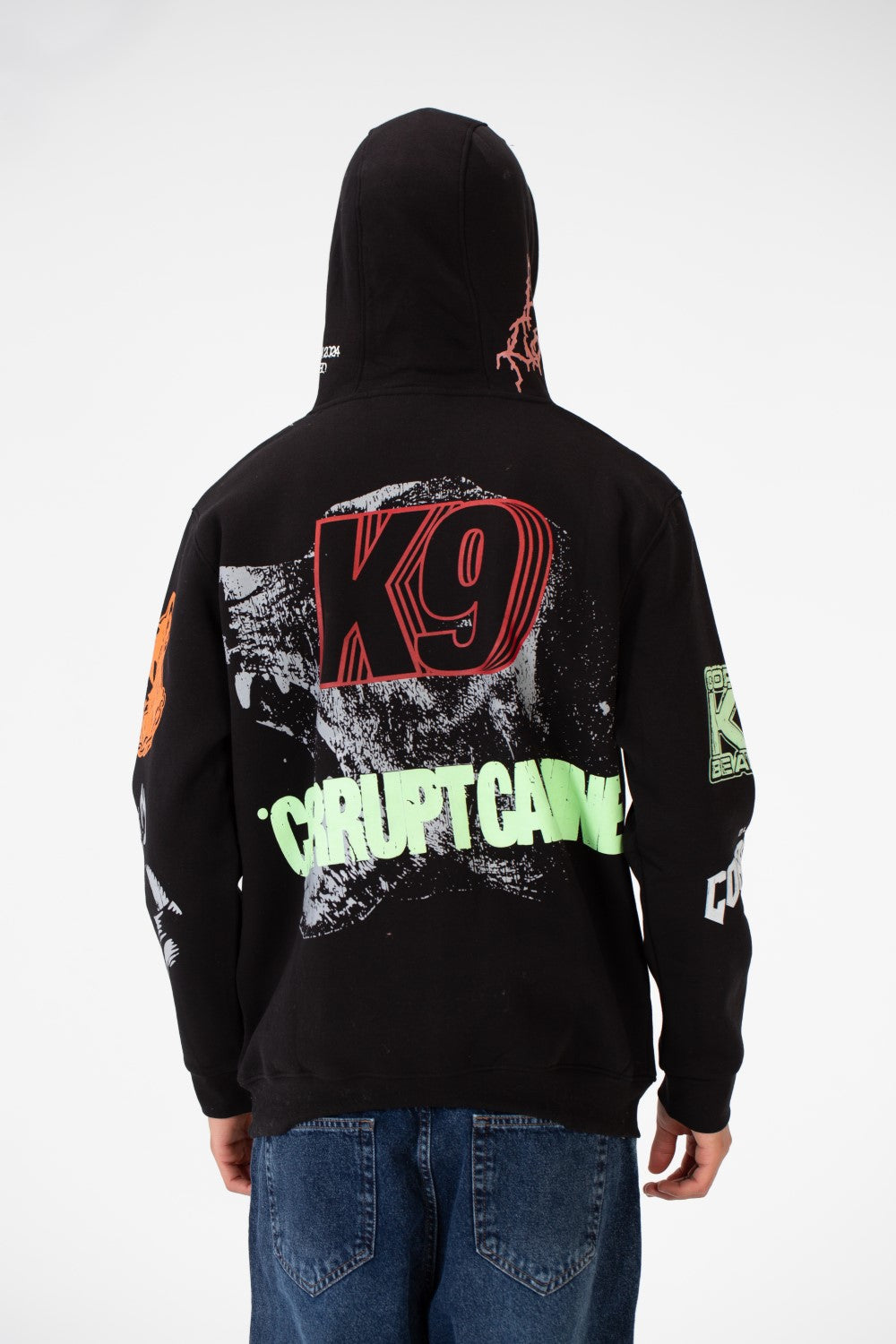 Men's Casual Hood Printed Sweatshirt Made Of Melton Material