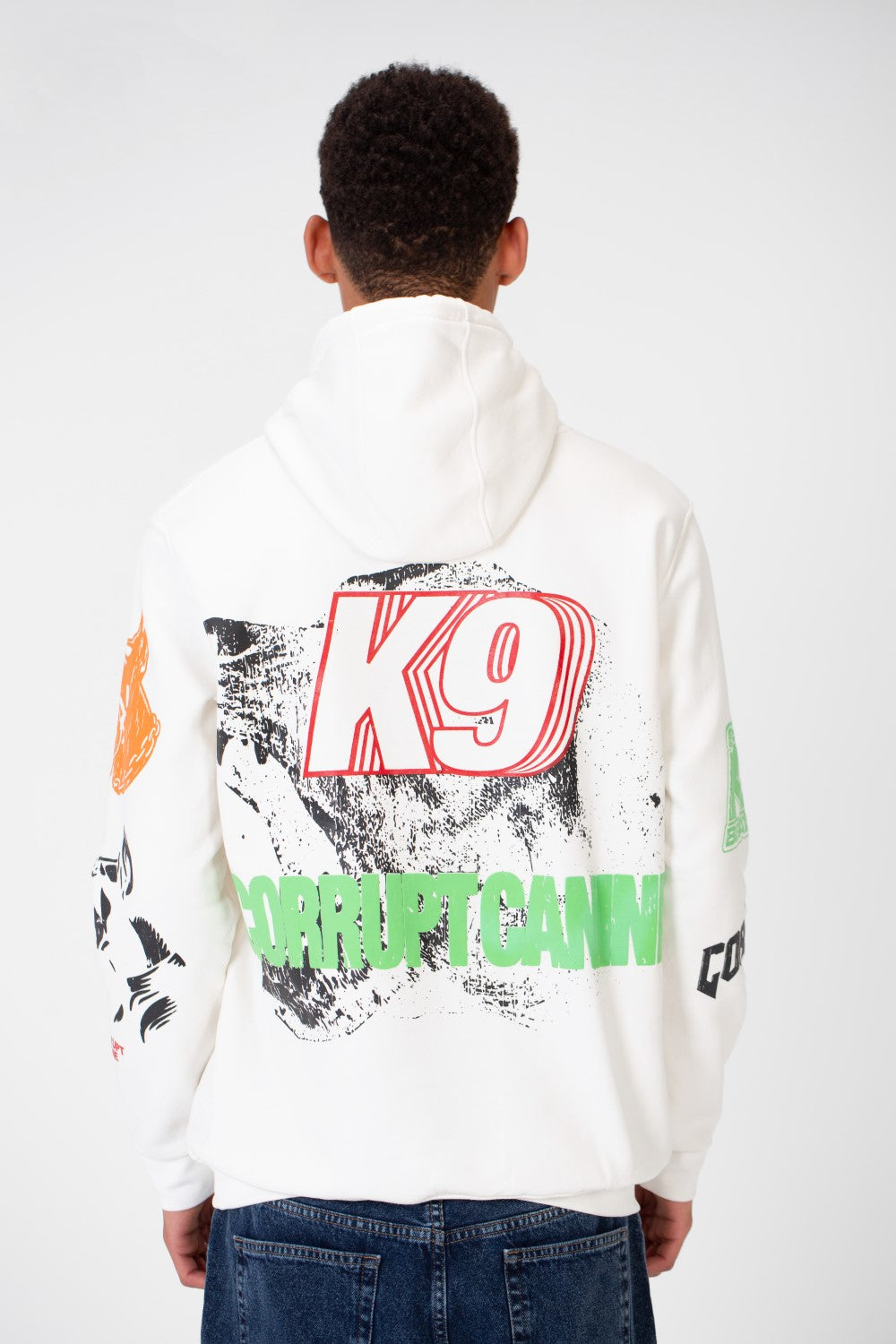 Men's Casual Hood Printed Sweatshirt Made Of Melton Material