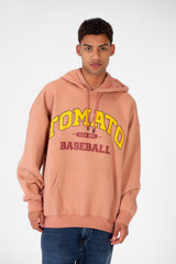 Men's Oversize Sweatshirt Made Of Milton Material With Tomato Print On The Front And Back