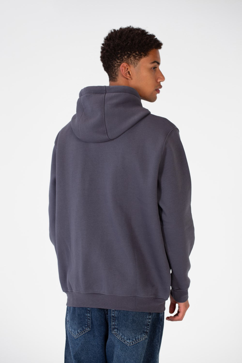 Men's Hoodie Sweatshirt With Front Print In Melton Material