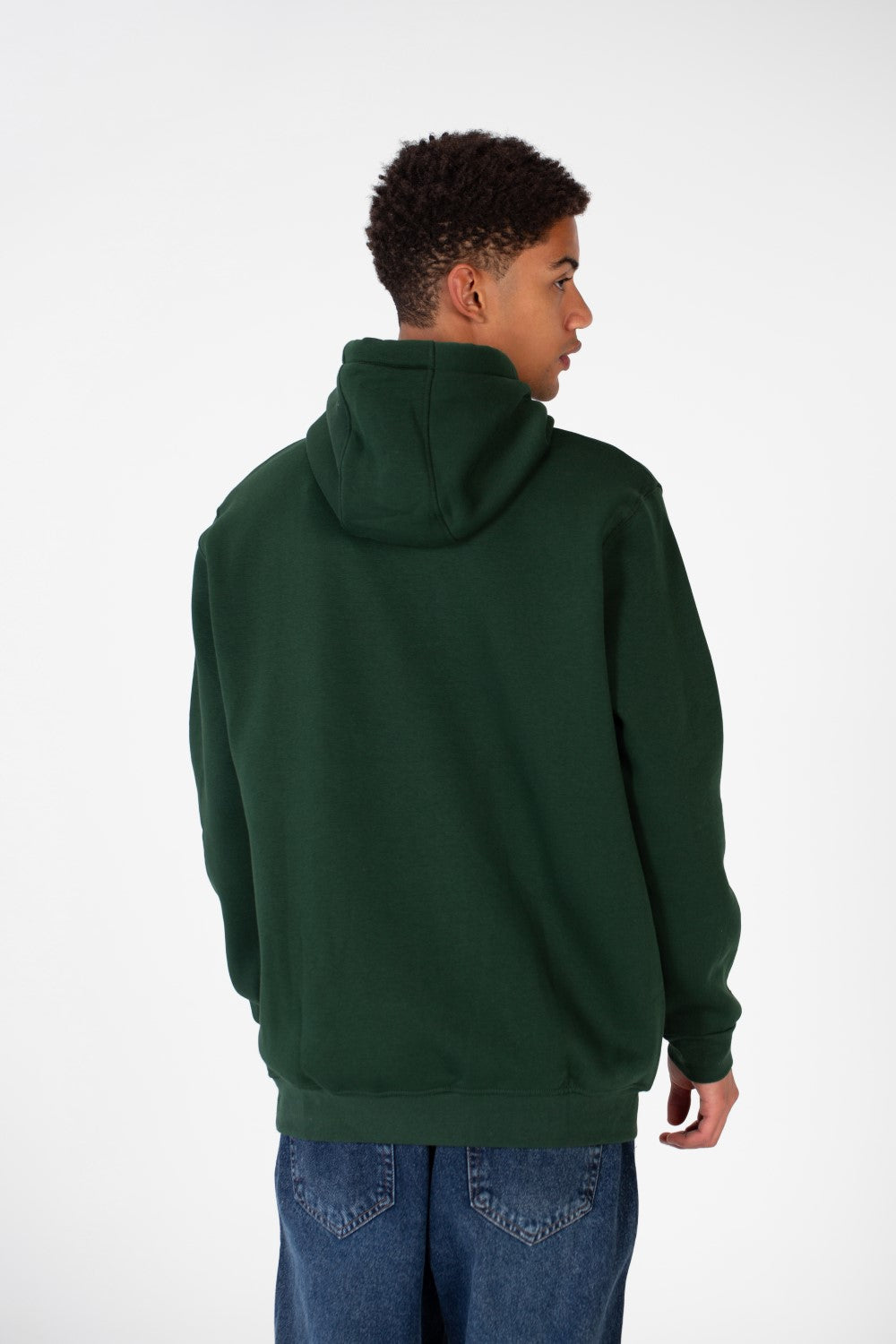 Men's Hoodie Sweatshirt With Front Print In Melton Material