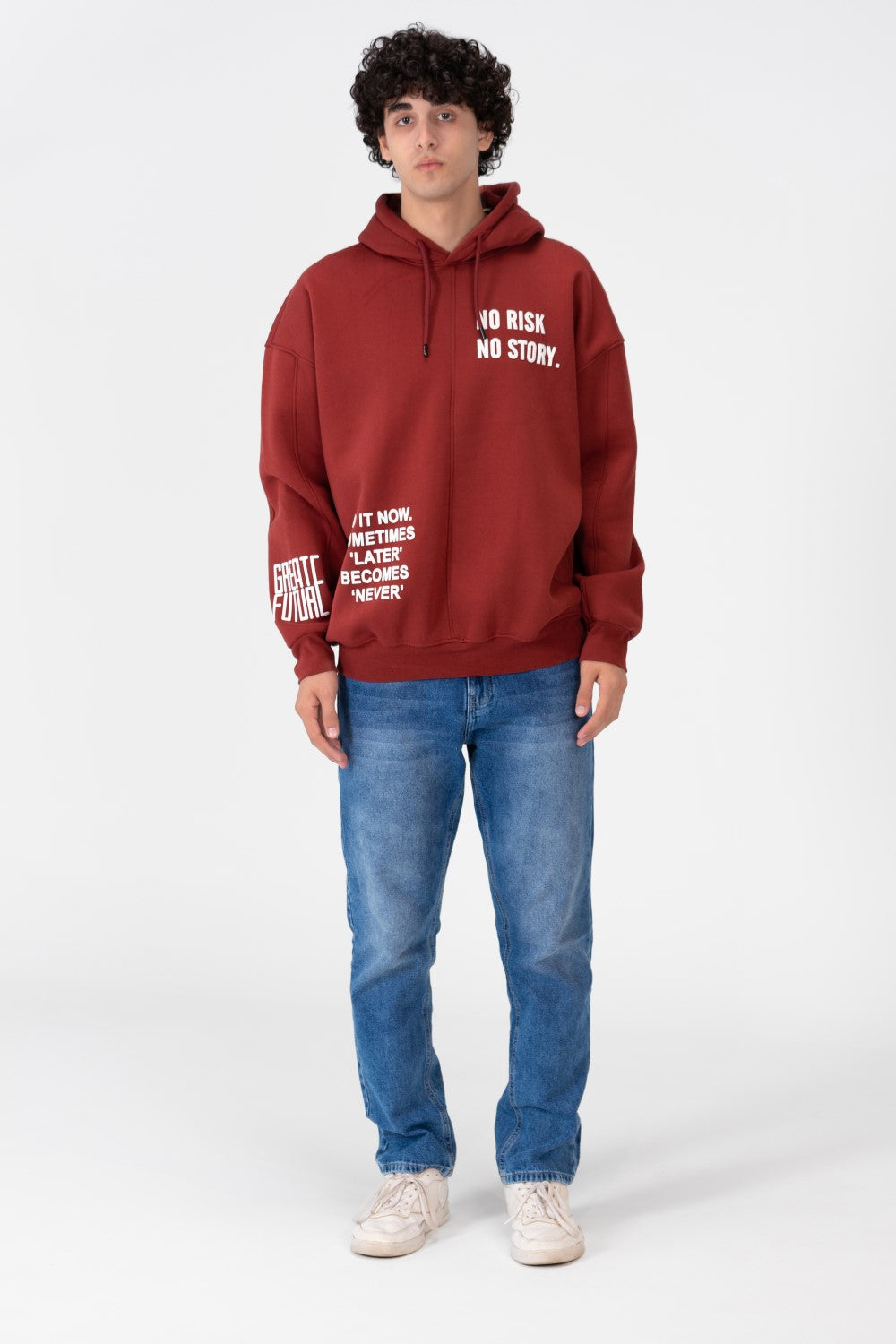 Men's Oversize Hoodie Sweatshirt Melton Material