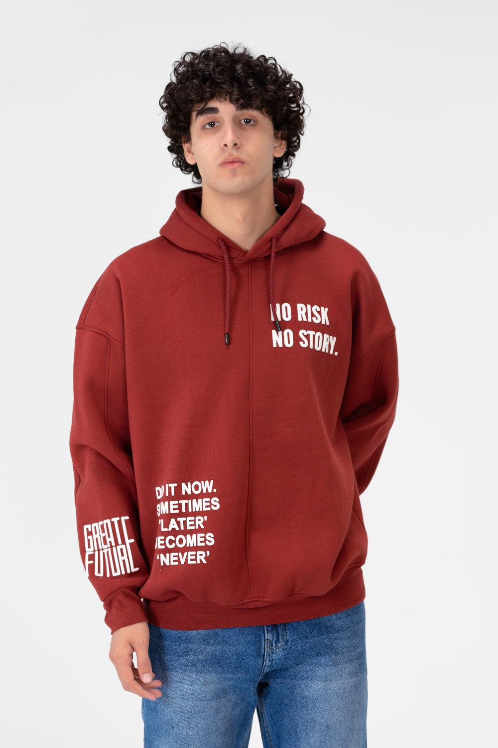 Men's Oversize Hoodie Sweatshirt Melton Material