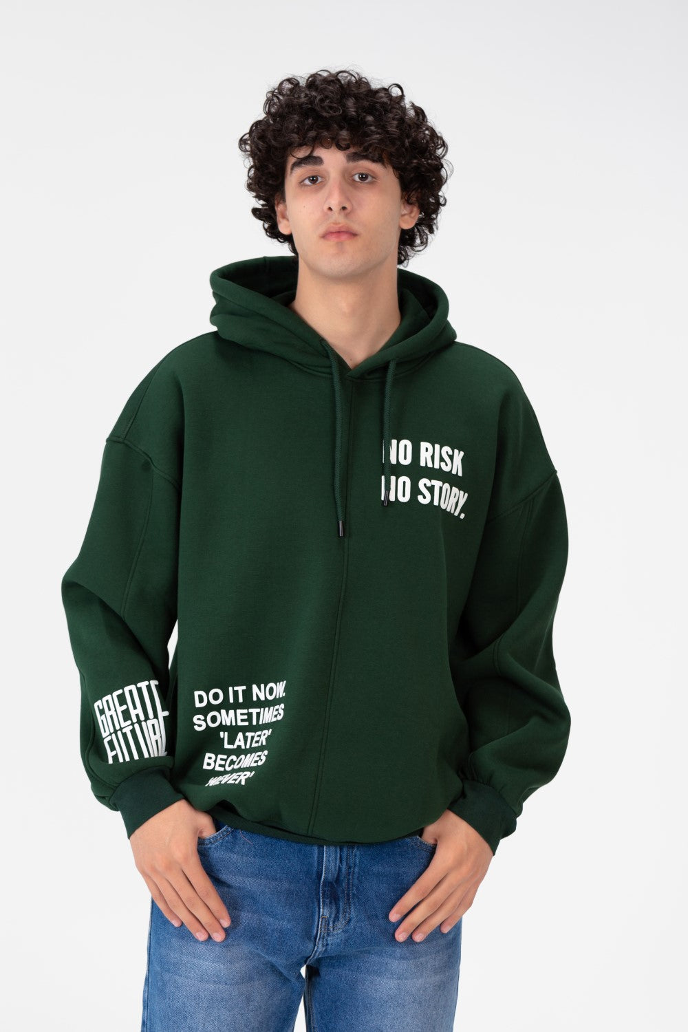Men's Oversize Hoodie Sweatshirt Melton Material