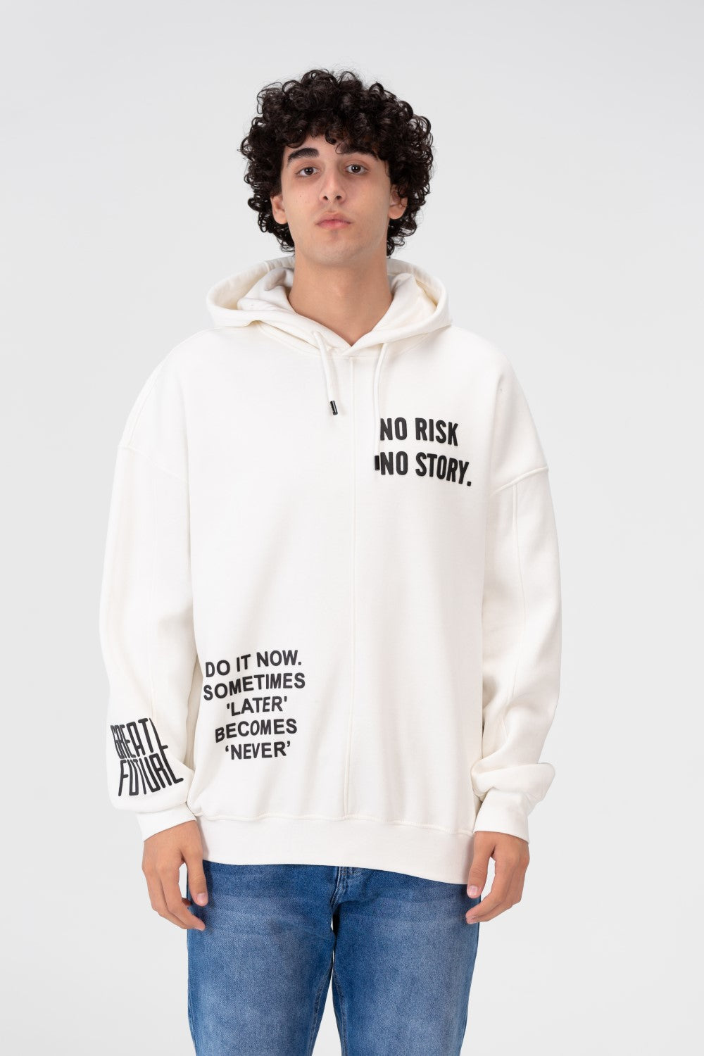 Men's Oversize Hoodie Sweatshirt Melton Material