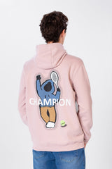 Men's Hoodie With Kangaroo Pocket And Graphic Print On The Back