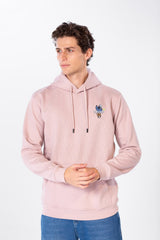 Men's Hoodie With Kangaroo Pocket And Graphic Print On The Back