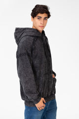Men's Oversized Washed Hood Sweatshirt With Kangaroo Pocket On The Front