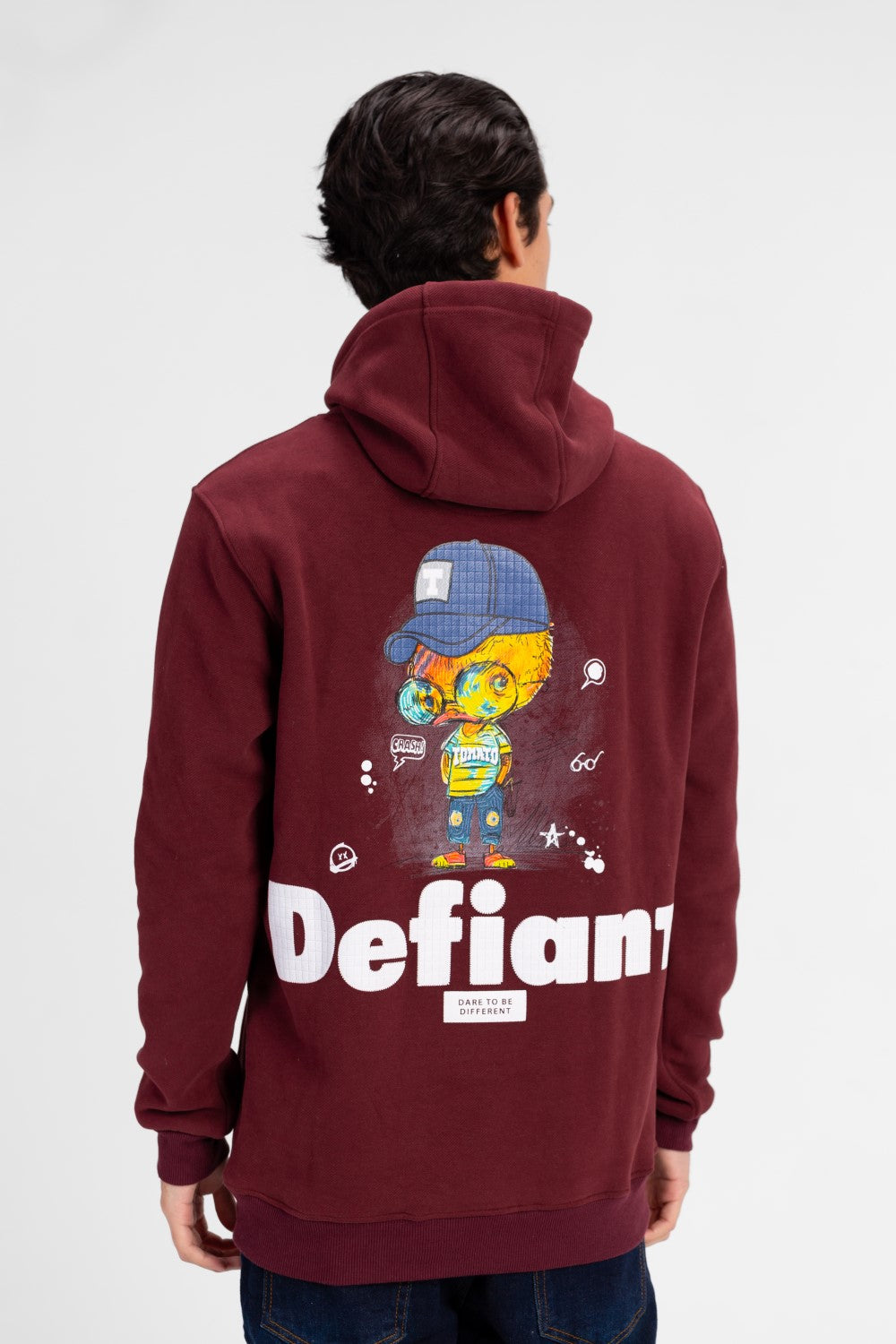 Men's Graphic Print Kangaroo Pocket Hoodie Sweatshirt