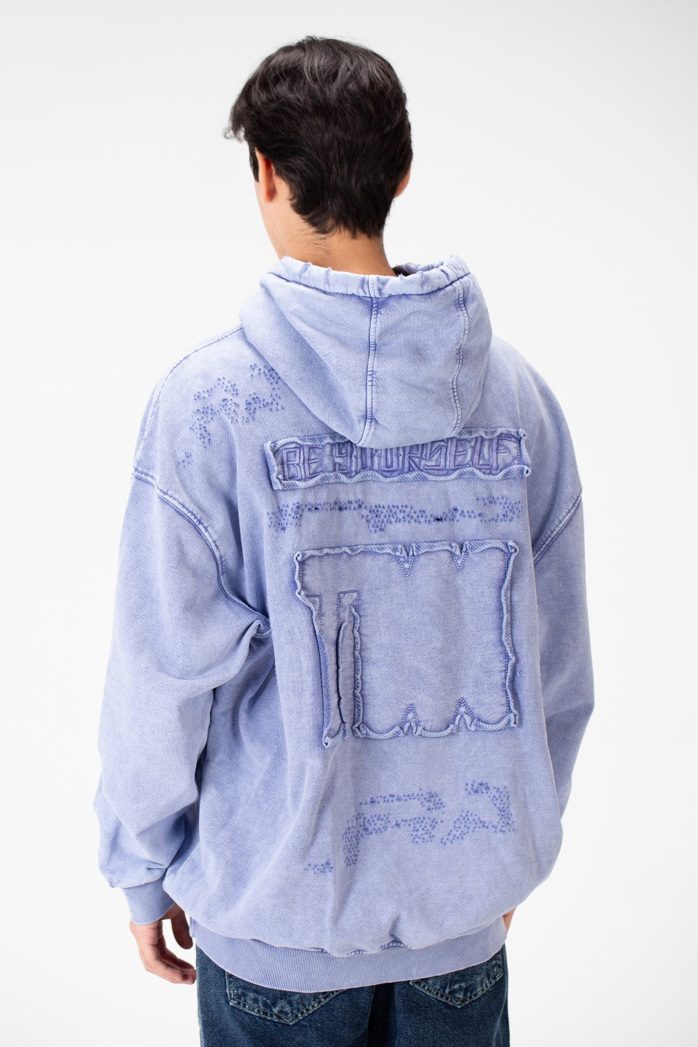 Men's Washed oversized Hood sweatshirt