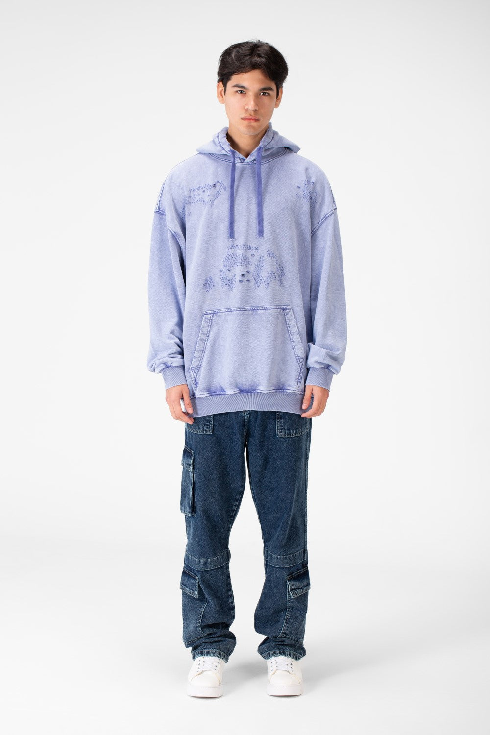 Men's Washed oversized Hood sweatshirt