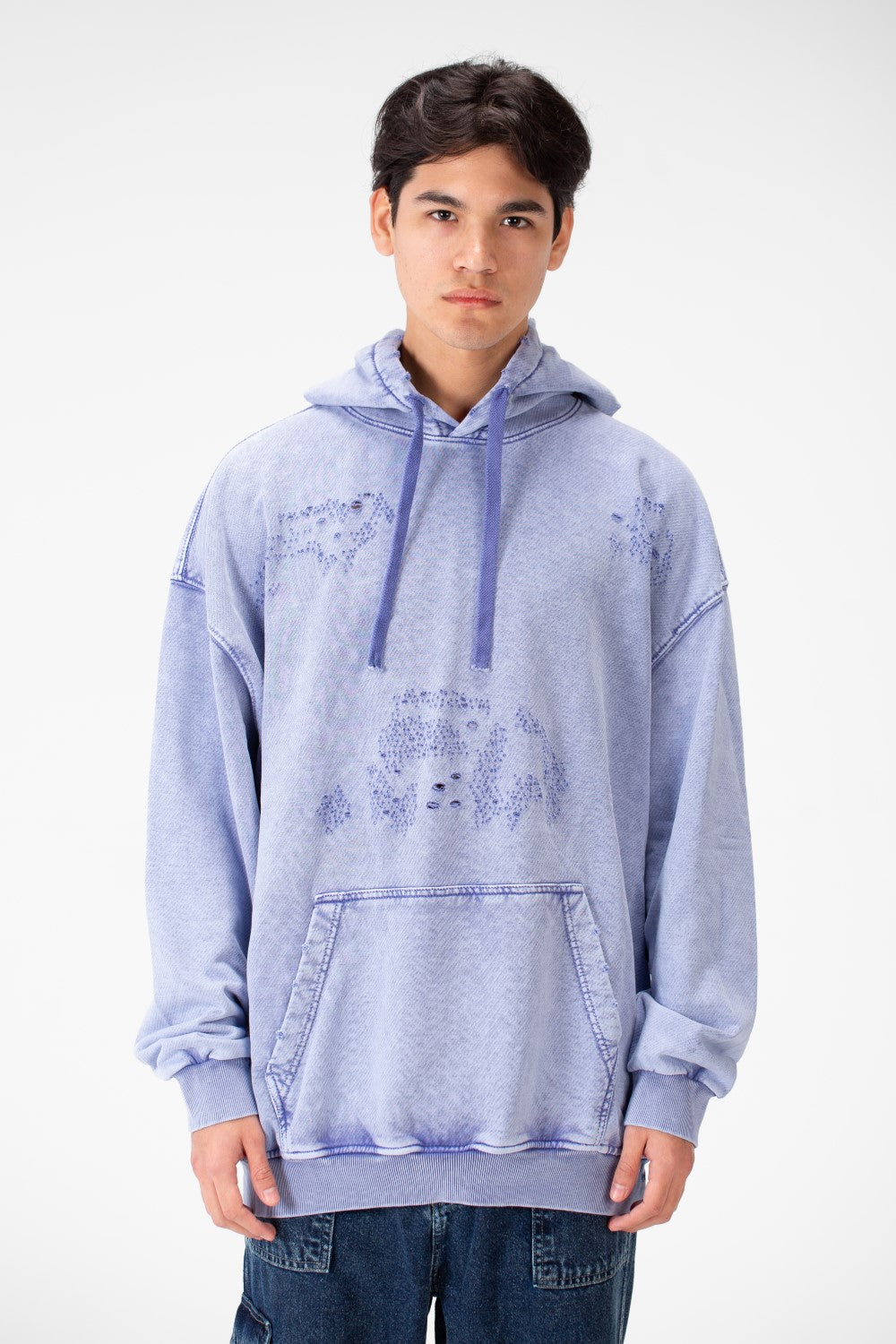 Men's Washed oversized Hood sweatshirt