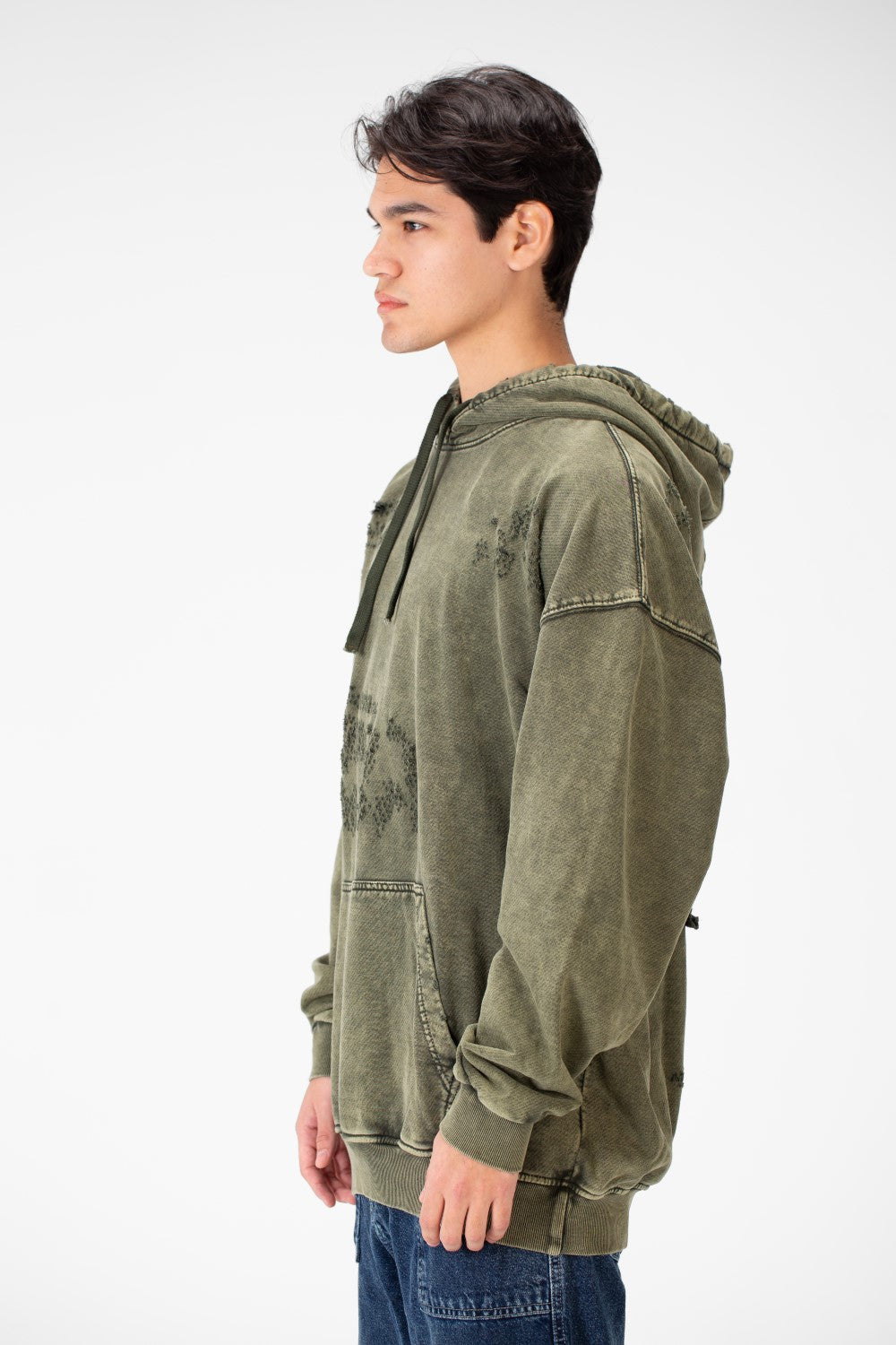 Men's Washed oversized Hood sweatshirt