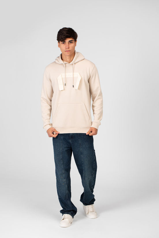 Men's Hoodie With Long Sleeves And A Unique Cut