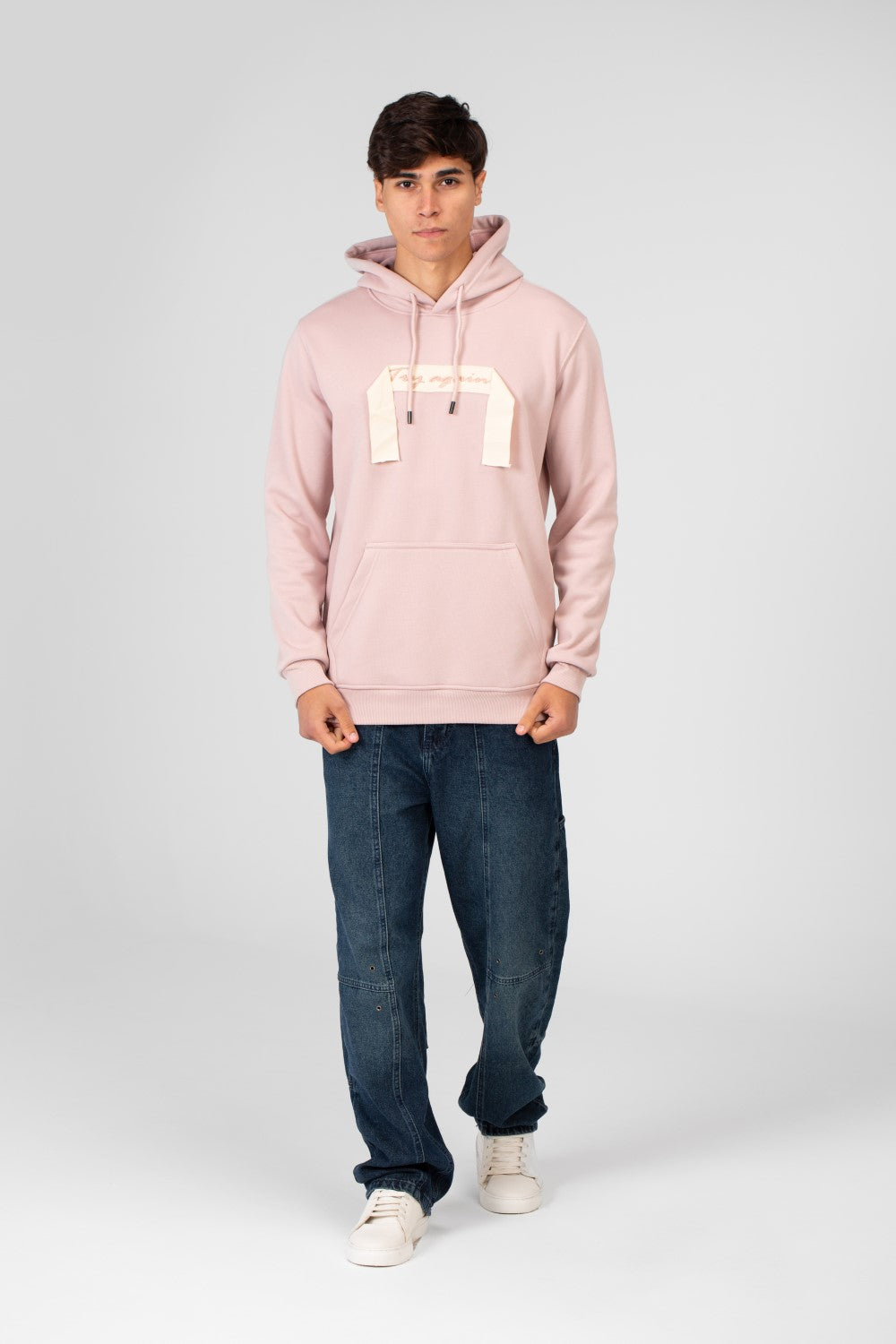 Men's Hoodie With Long Sleeves And A Unique Cut