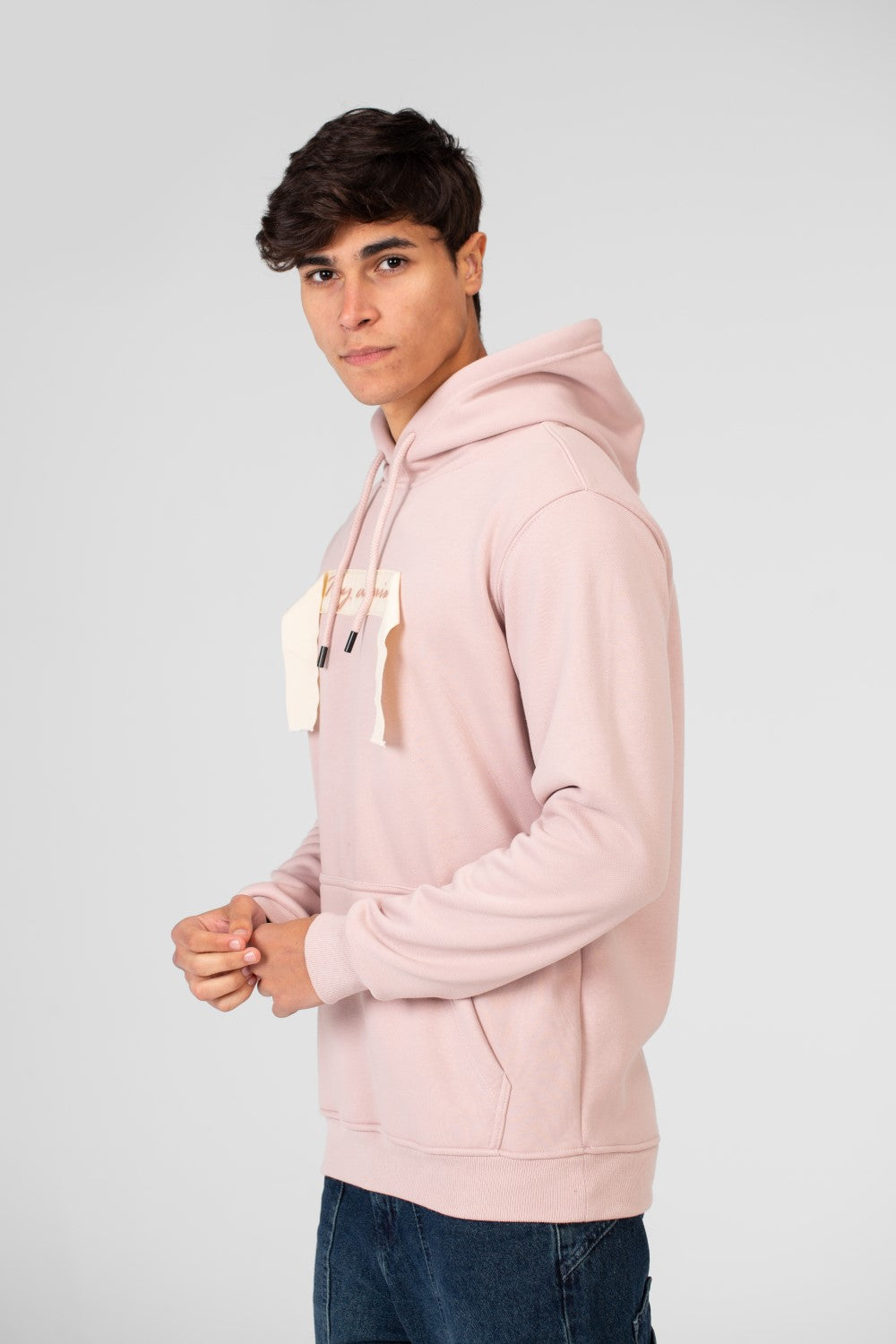 Men's Hoodie With Long Sleeves And A Unique Cut