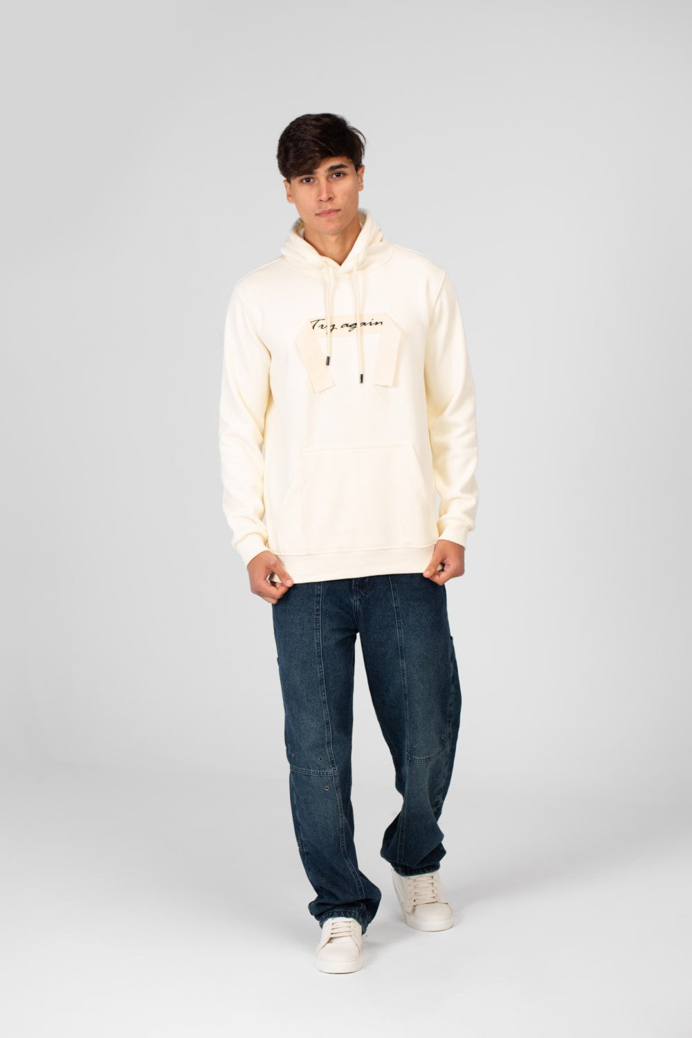 Men's Hoodie With Long Sleeves And A Unique Cut