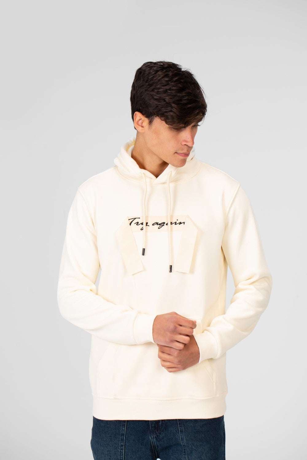 Men's Hoodie With Long Sleeves And A Unique Cut