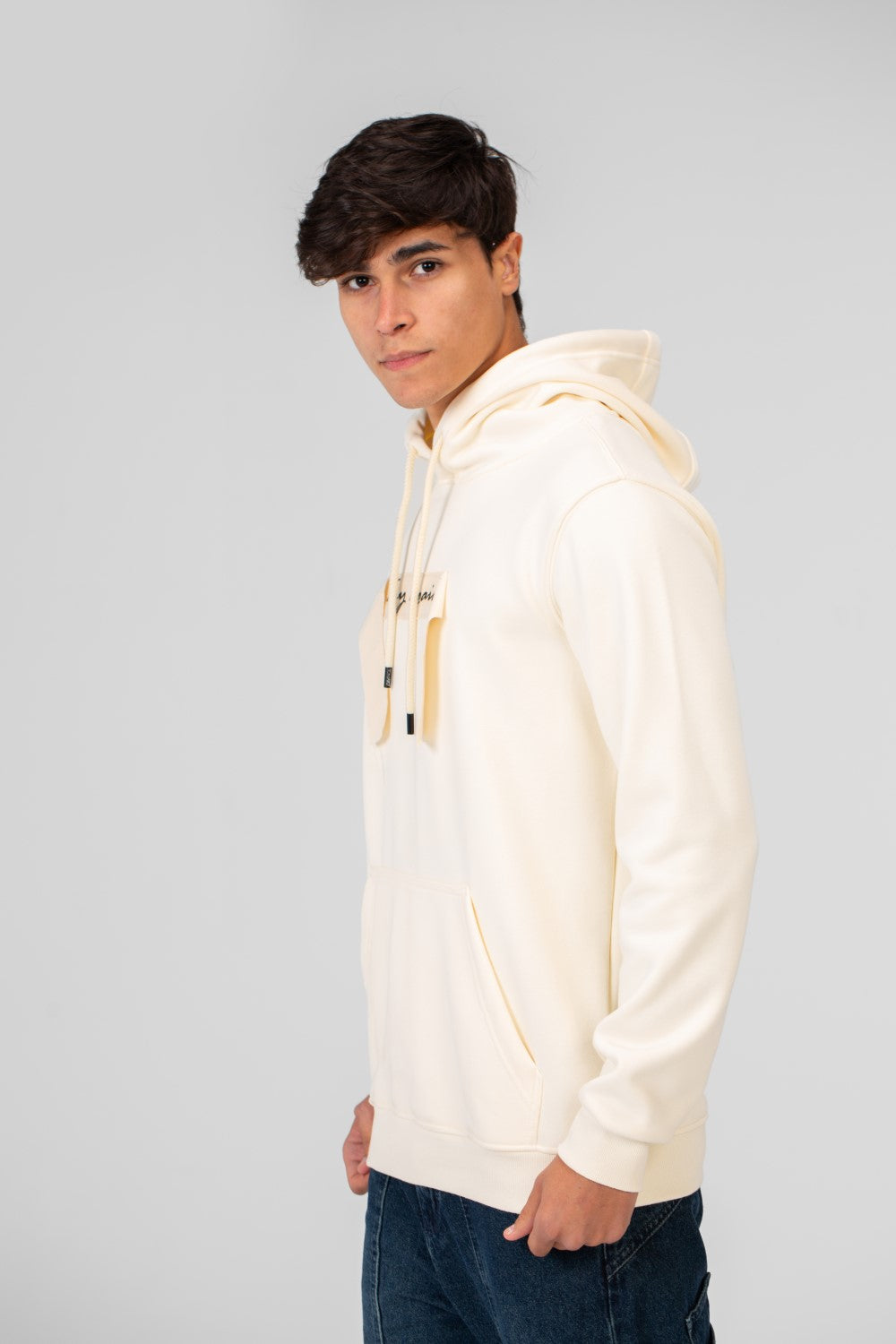 Men's Hoodie With Long Sleeves And A Unique Cut