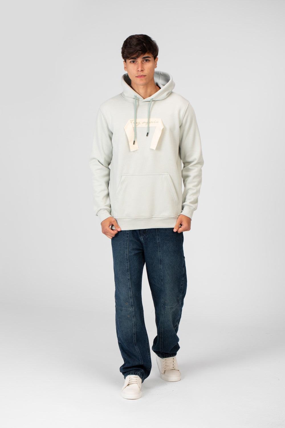 Men's Hoodie With Long Sleeves And A Unique Cut