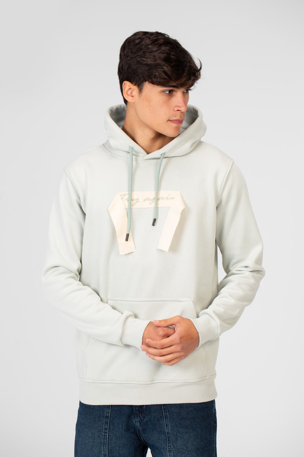 Men's Hoodie With Long Sleeves And A Unique Cut