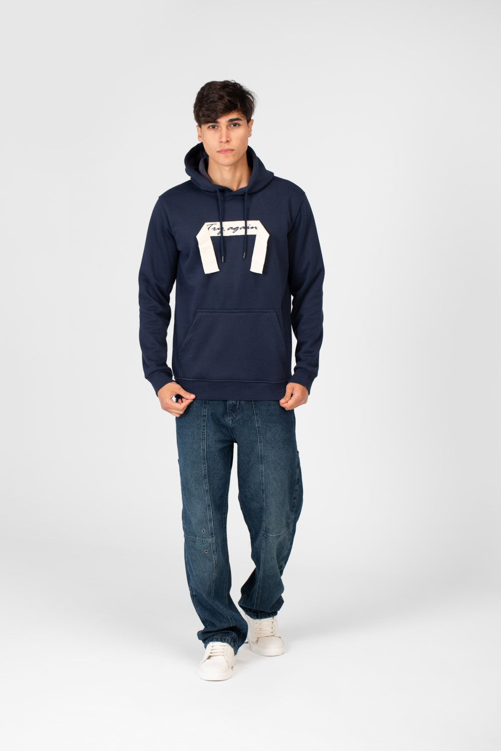 Men's Hoodie With Long Sleeves And A Unique Cut