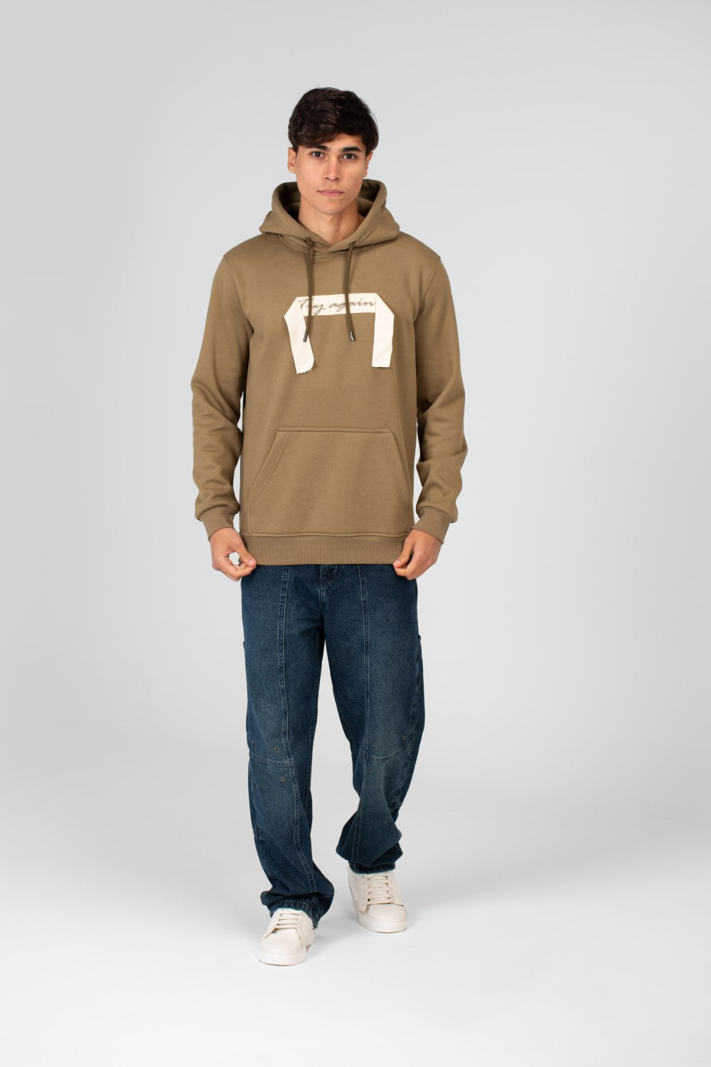 Men's Hoodie With Long Sleeves And A Unique Cut
