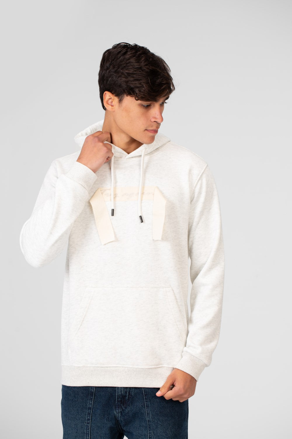 Men's Hoodie With Long Sleeves And A Unique Cut