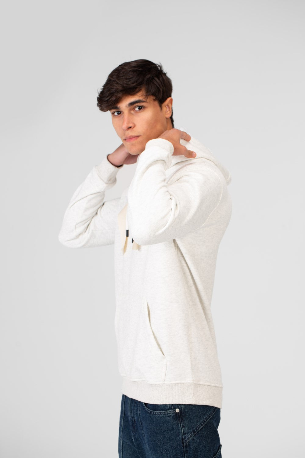 Men's Hoodie With Long Sleeves And A Unique Cut
