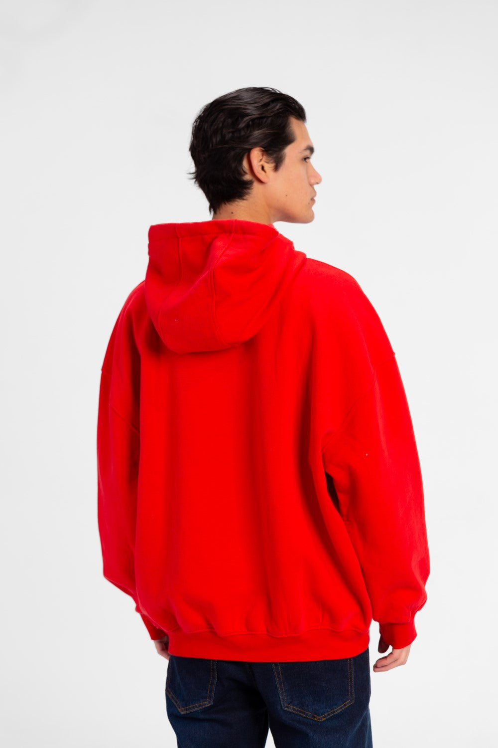 Men's Tomato Front Text Print Oversized Sweatshirt
