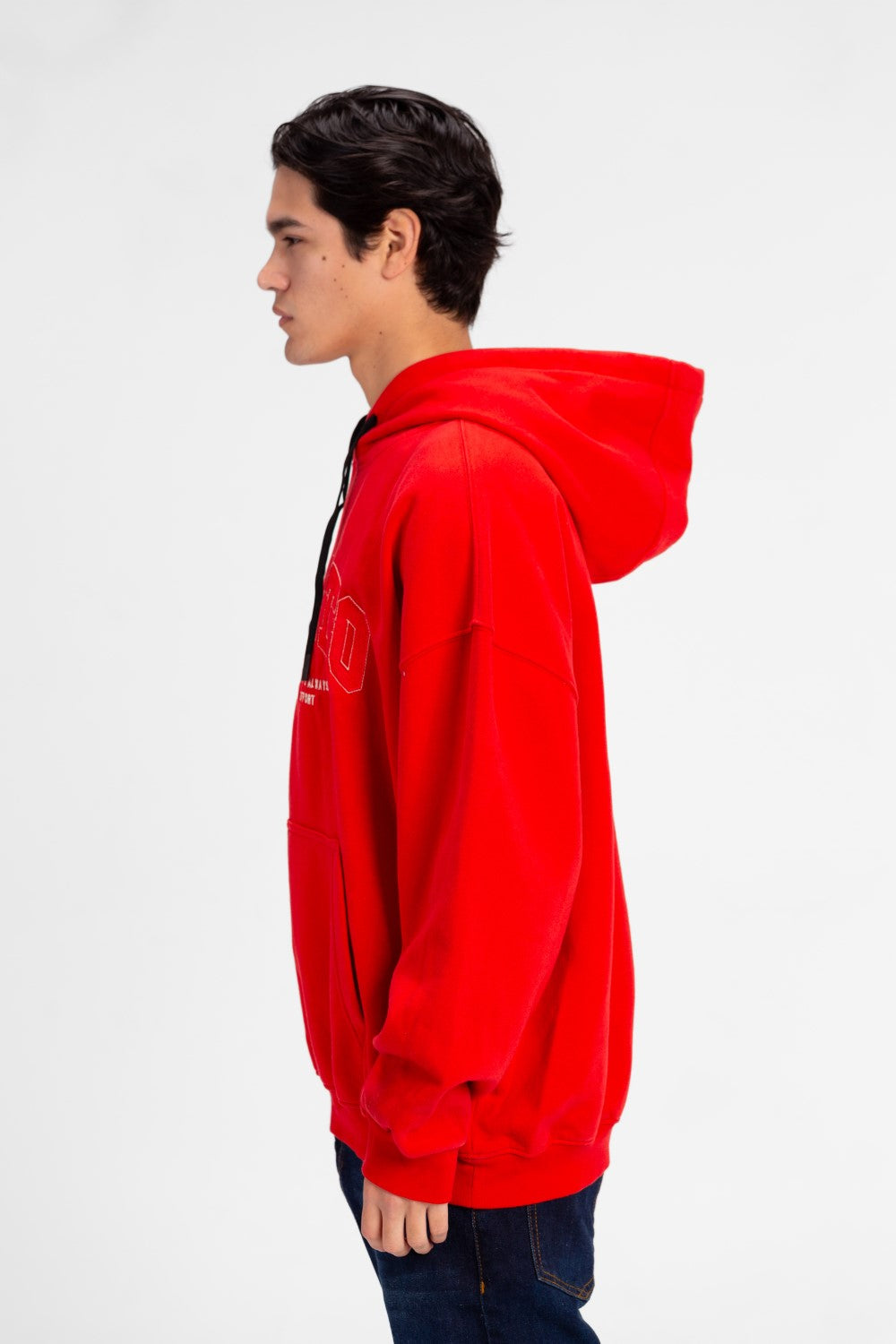 Men's Tomato Front Text Print Oversized Sweatshirt