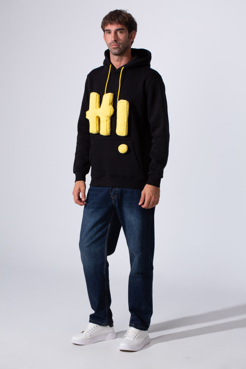 Men's Slim Fit Milton Embossed Print Hood Sweatshirt