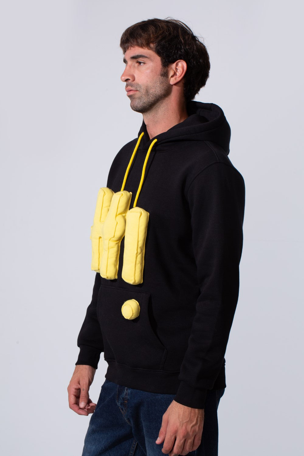 Men's Slim Fit Milton Embossed Print Hood Sweatshirt