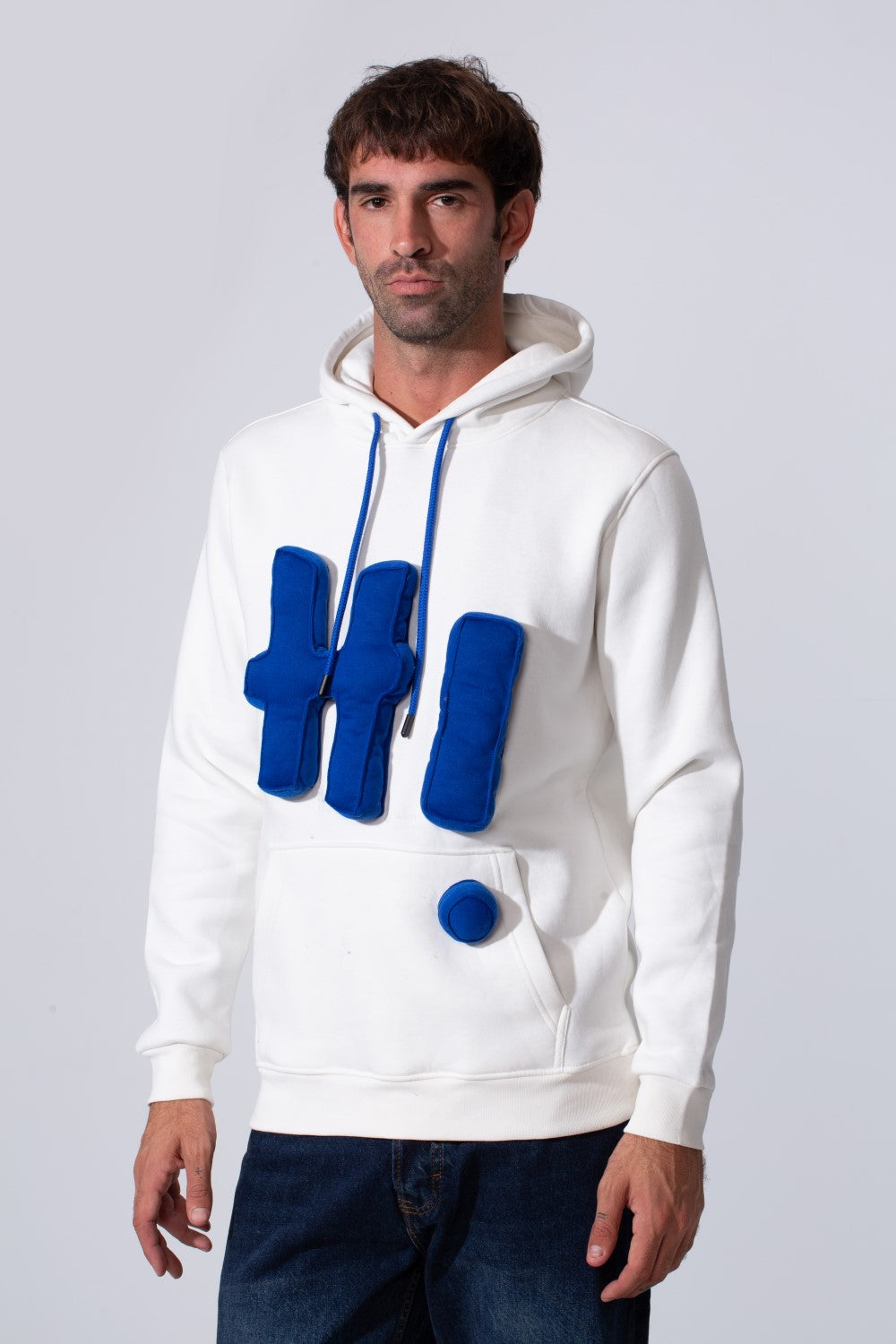 Men's Slim Fit Milton Embossed Print Hood Sweatshirt