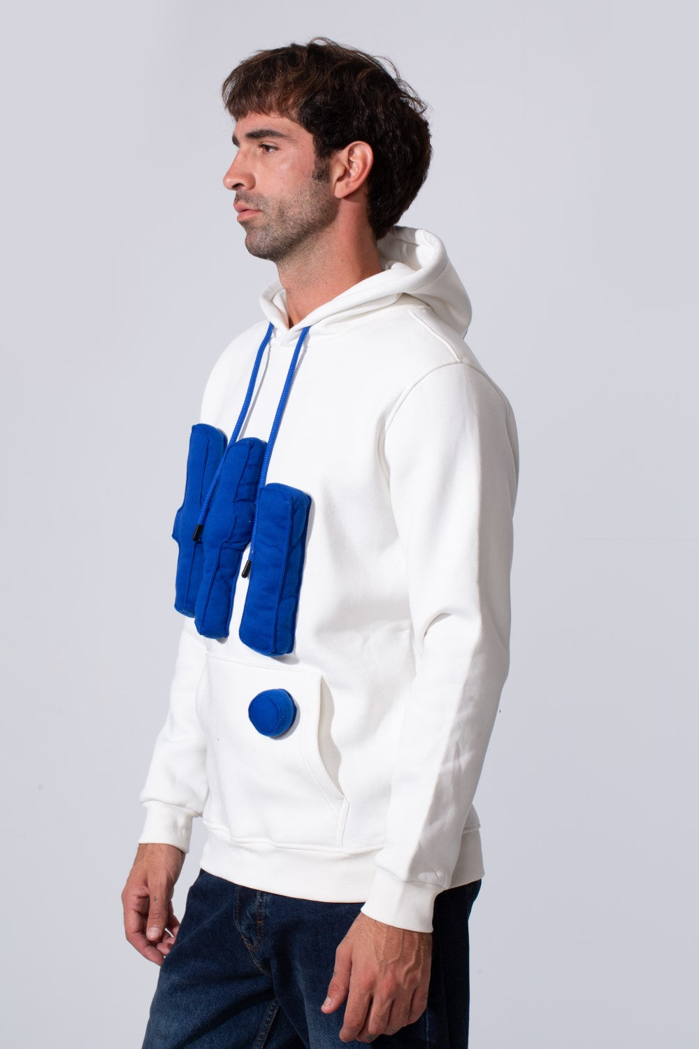 Men's Slim Fit Milton Embossed Print Hood Sweatshirt