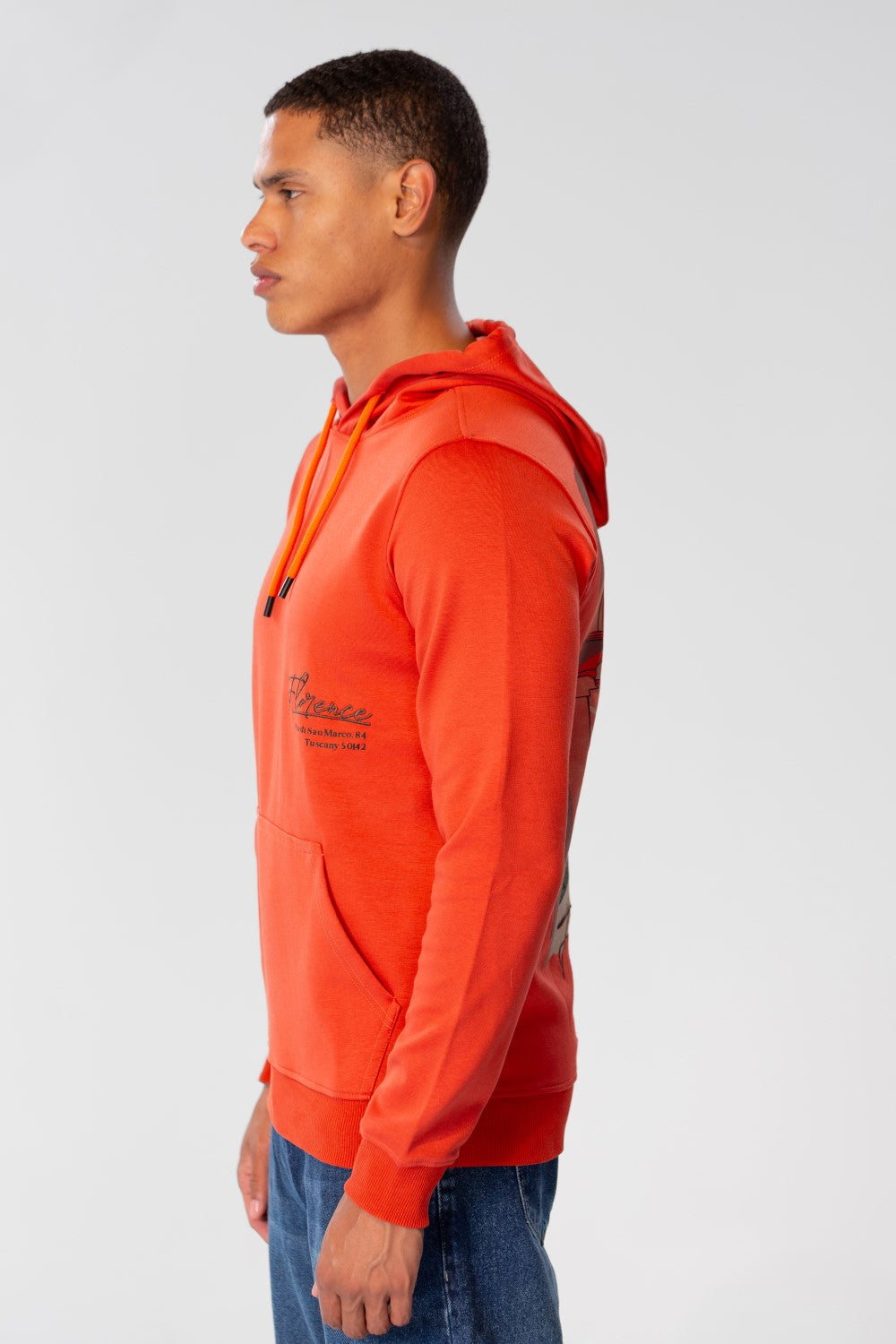 Men's Slim Fit Hoodie Sweatshirt With Graphic Print On The Back