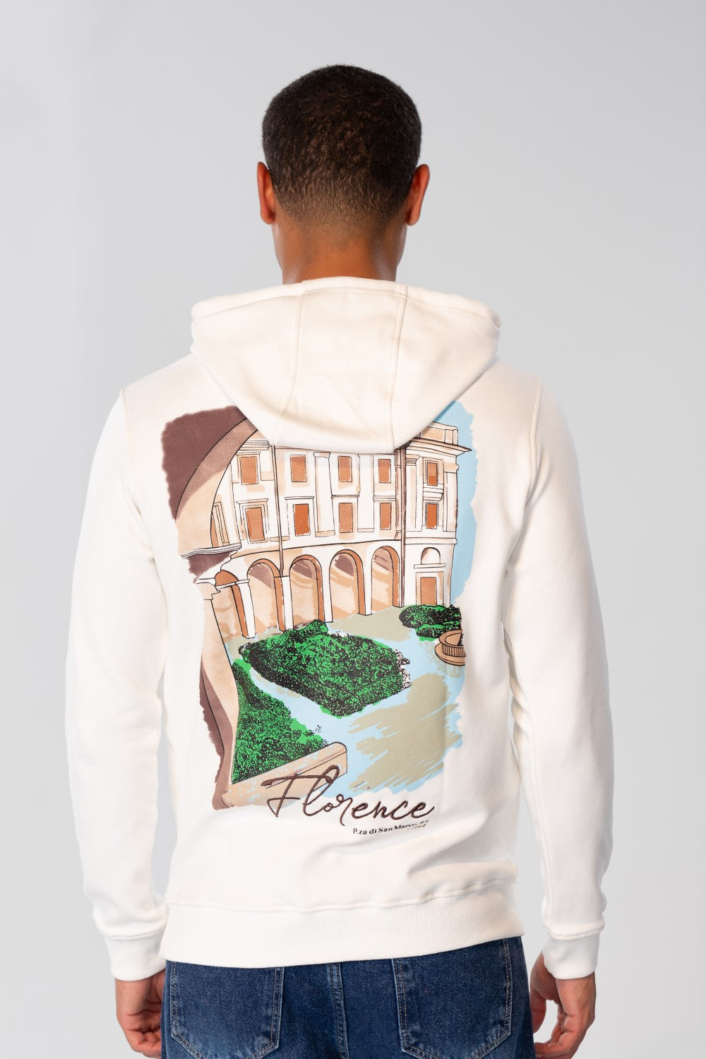 Men's Slim Fit Hoodie Sweatshirt With Graphic Print On The Back