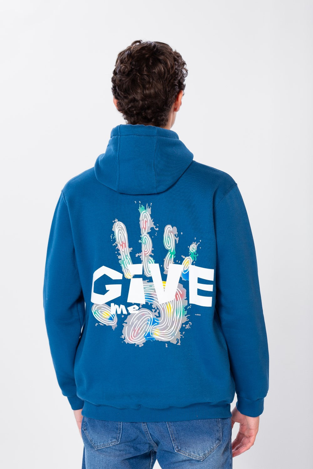 Men's Hoodie Sweatshirt With Print & Front Pocket