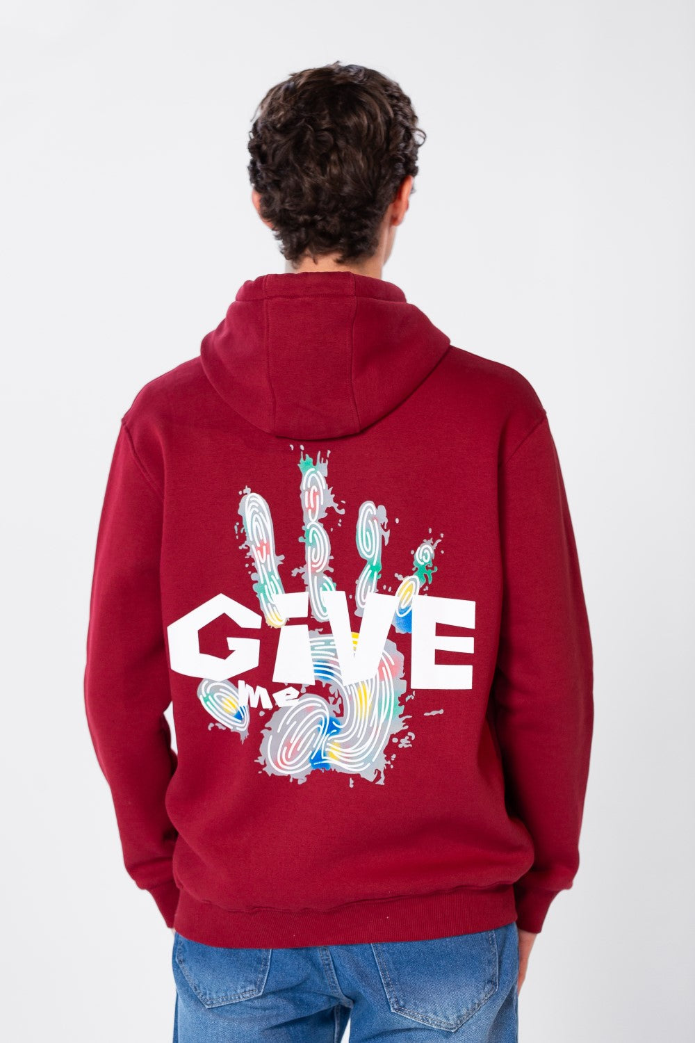 Men's Hoodie Sweatshirt With Print & Front Pocket