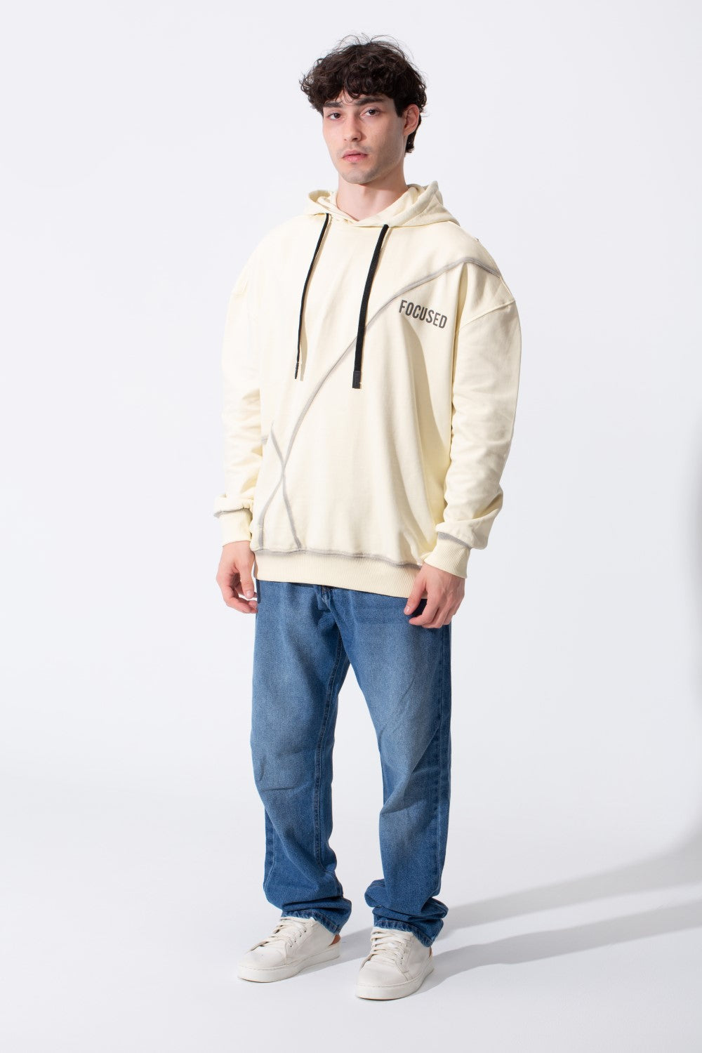 Men's Regular Fit Melton Hoodie Sweatshirt With Long Sleeves And Winter Colors