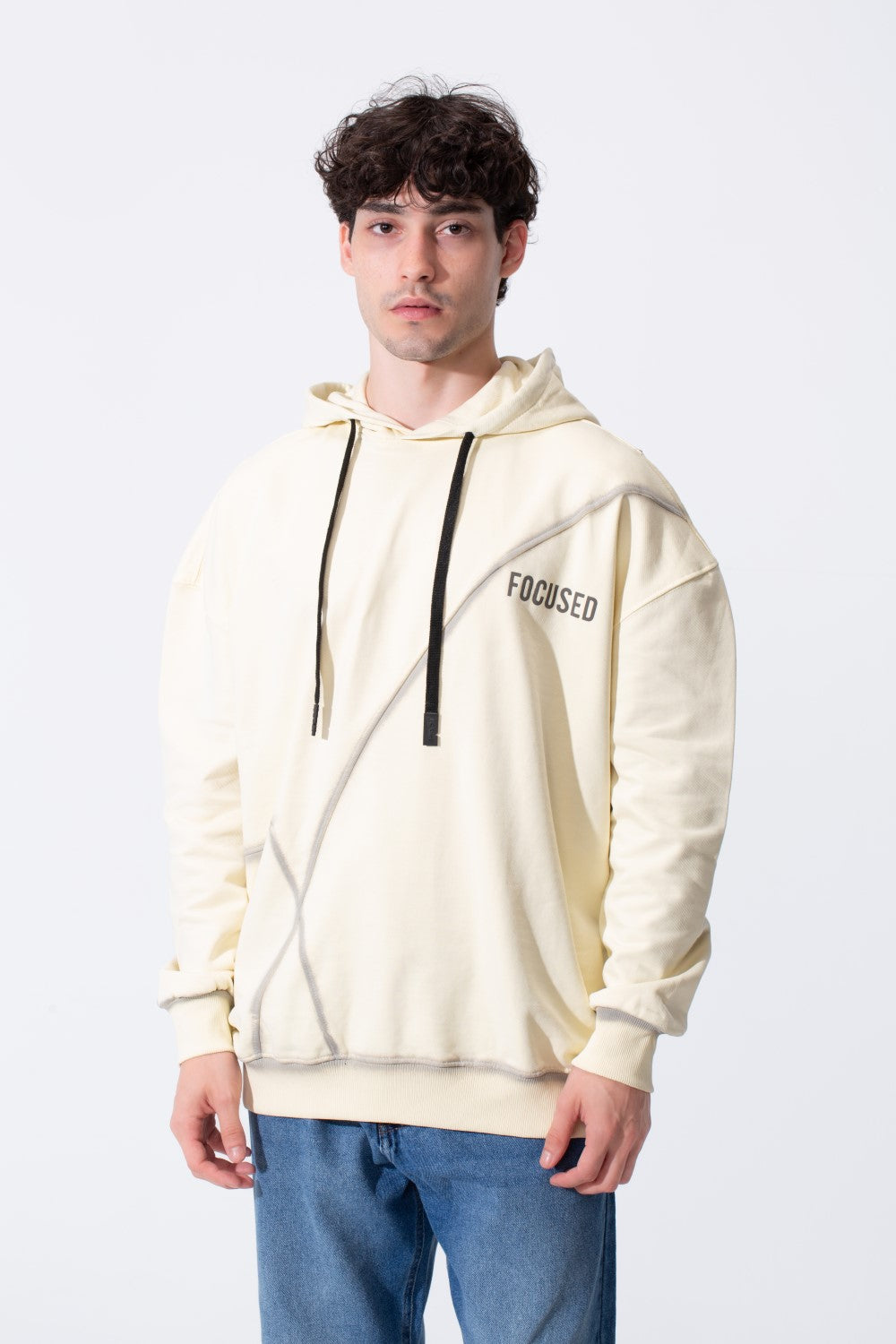 Men's Regular Fit Melton Hoodie Sweatshirt With Long Sleeves And Winter Colors