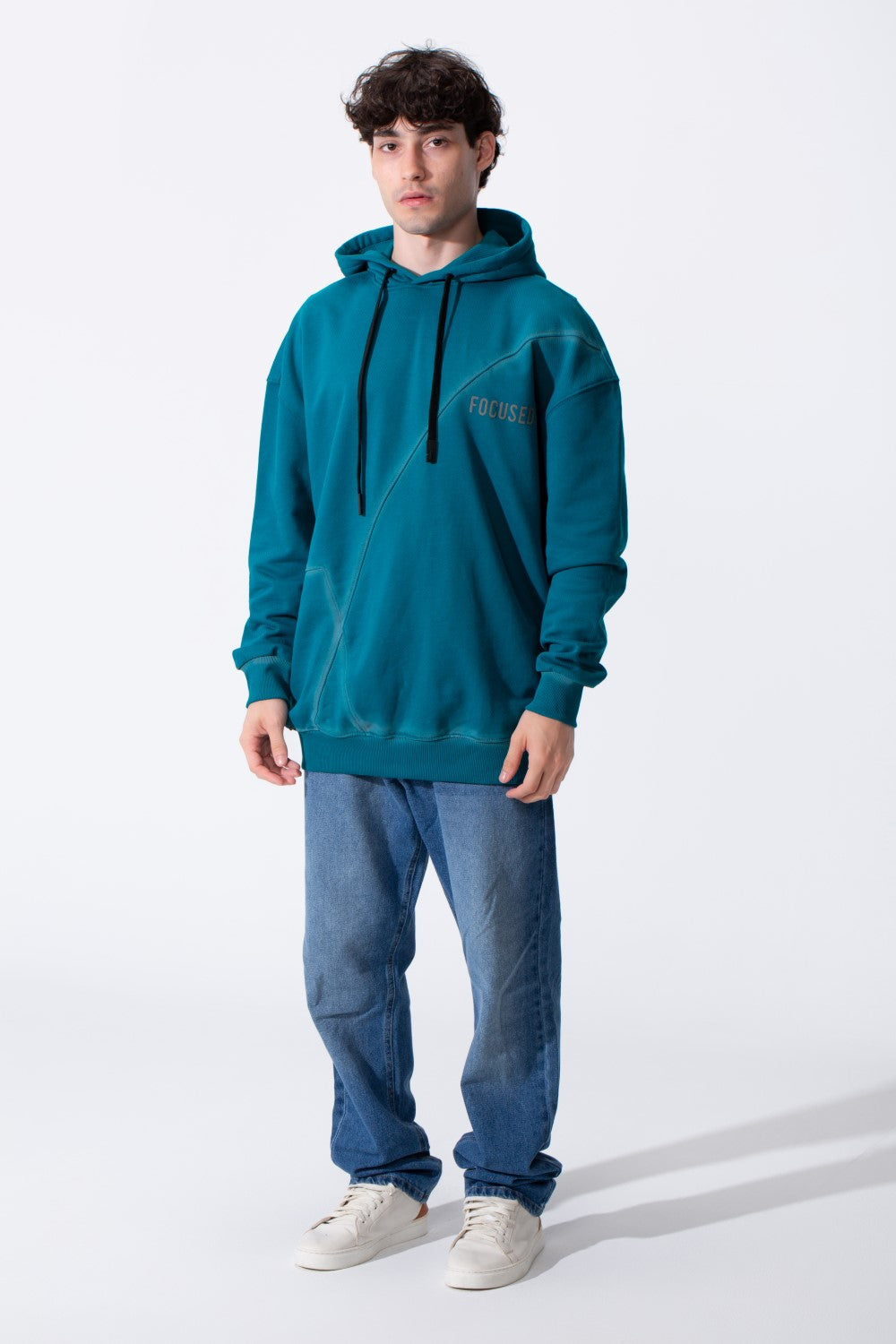 Men's Regular Fit Melton Hoodie Sweatshirt With Long Sleeves And Winter Colors